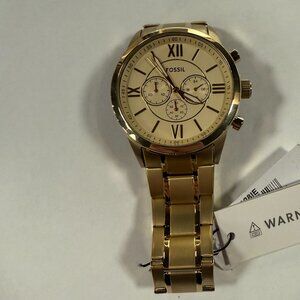 Fossil Flynn Chronograph Gold-Tone Stainless Steel Watch BQ1128